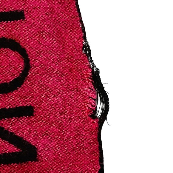 LOUIS VUITTON LV Vintage Pink Black Monogram Check Silk & Wool Scarf - Picture 10 of 12